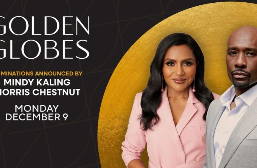 2025 Golden Globe Nominations announcement featuring Mindy Kaling and Morris Chestnut