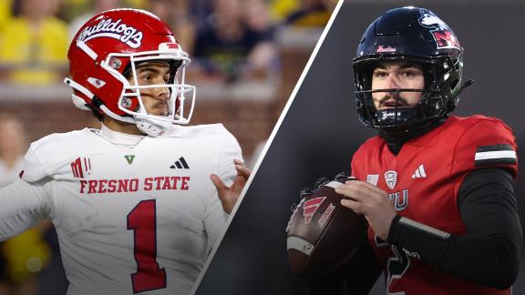 Northern Illinois and Fresno State players prepare for the 2024 Idaho Potato Bowl at Albertsons Stadium.