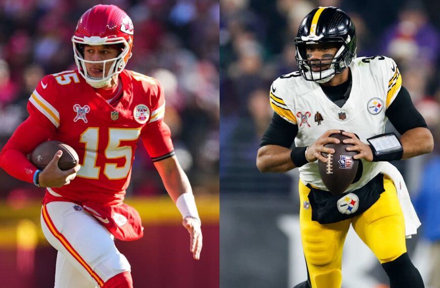 Kansas City Chiefs quarterback Patrick Mahomes throws a touchdown pass during the Christmas Day game against the Pittsburgh Steelers